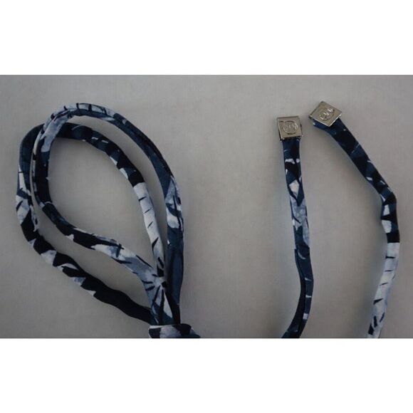 Michael Kors MM8J591 Size 8 Navy Palm Print Bandeau Cutout 1-Piece Swimsuit $130 - Picture 4 of 7